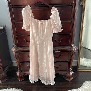 Pinky peach garden party dress. S